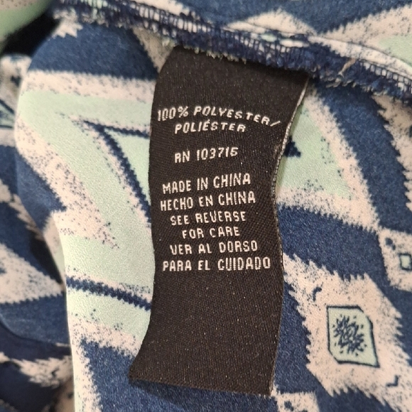 Zac & Rachel Navy and White Sleeveless Blouse Size M - Picture 9 of 9